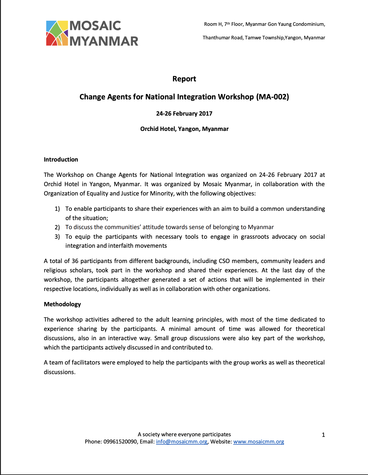 Change Agents for National Integration Workshop 002